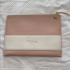 NWOT Chloé Pink and White cosmetic bag